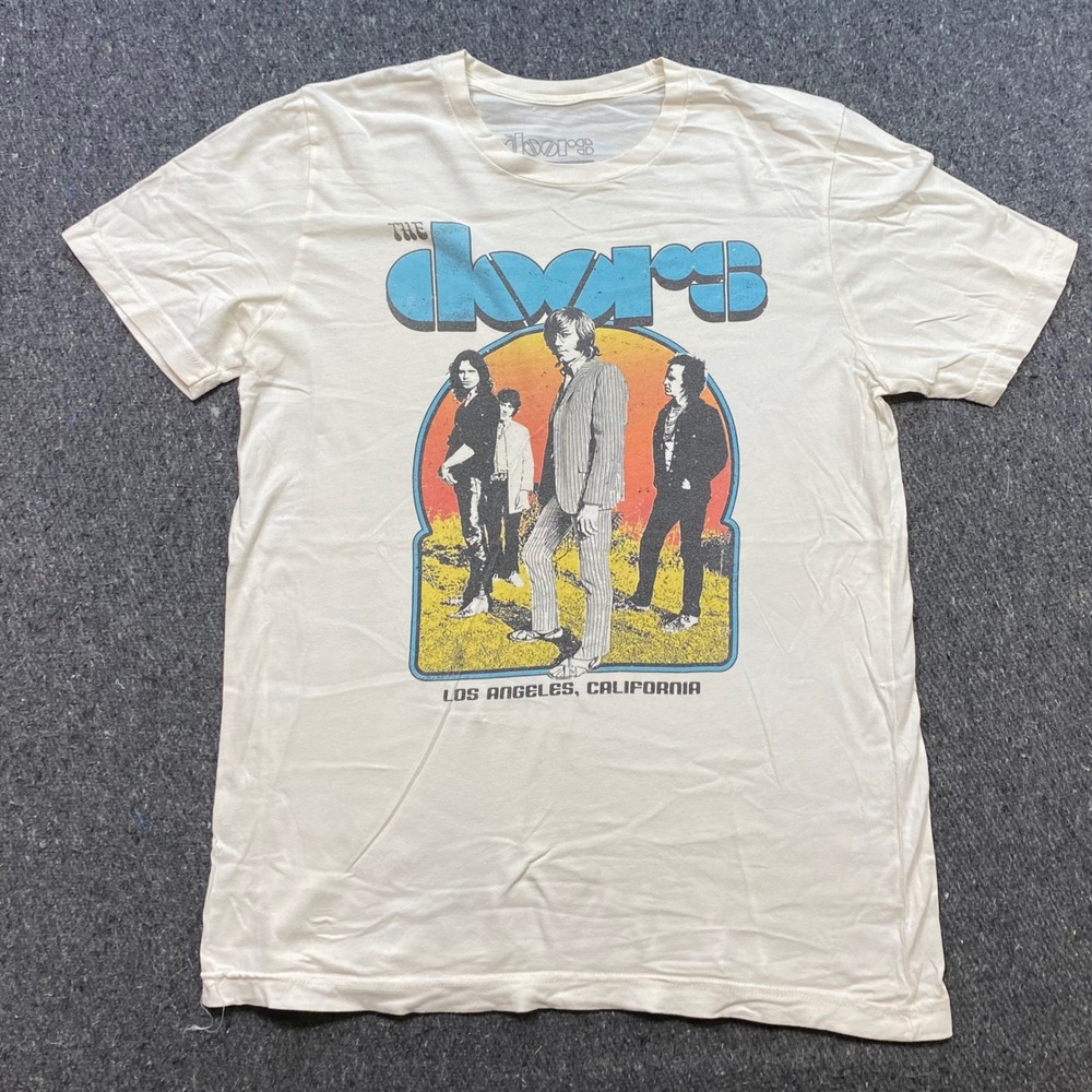 The Doors Graphic Shirt Sz L Mens White Classic Rock Band Los Angeles California